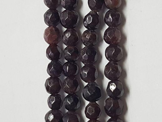 Гранат натуральный бусины 4 мм, ~93 шт / нить, натуральные камни, на нитке, бордовые