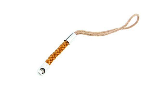 Шнурок для мобільного телефону зі вставкою з нейлонового шнура, довжина 75 мм, колір золотий