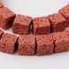 Лава бусины сторона 8 мм, натуральные камни, поштучно, красная