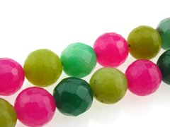 Агат вены дракона бусины 12 мм, ~31 шт / нить, натуральные камни, на нитке, разноцветный ( розовый, салатовый и зеленый )