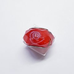 Бусины Пандора, 9*14 мм, из бижутерного сплава, муранское стекло, красный с разными включениями