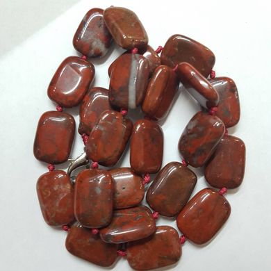 Яшма красная бусины 18*12 мм, натуральные камни, поштучно, красные с белым