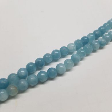 Аквамарин бусины 6 мм, ~71 шт / нить, натуральные камни, на нитке, светло-голубые