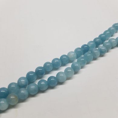 Аквамарин бусины 6 мм, ~71 шт / нить, натуральные камни, на нитке, светло-голубые