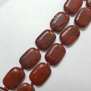 Яшма красная бусины 18*12 мм, натуральные камни, поштучно, красные с белым
