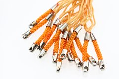 Шнурок для мобильного телефона со вставкой из нейлонового шнура, длина 75 мм, цвет оранжевый