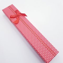 Подарочная коробочка для украшений, 210*42*22 мм, с атласным бантом, красная