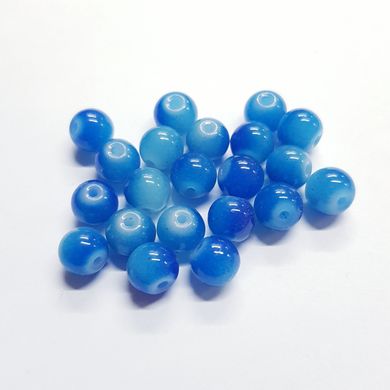 Бусини акрил 8 мм, поштучно, ефект желе, синьо-блакитний