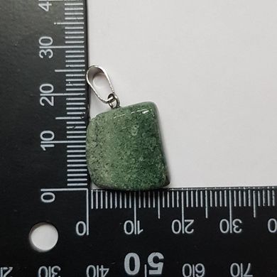 Кулон из яшмы зеленой 18*17*9 мм, из натурального камня, подвеска, украшение, медальон, зеленый.