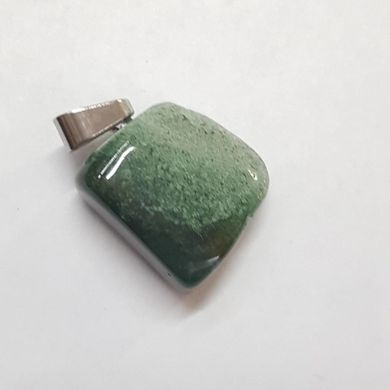 Кулон из яшмы зеленой 18*17*9 мм, из натурального камня, подвеска, украшение, медальон, зеленый.