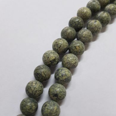 Змеевик натуральный бусины 8 мм, ~55 шт / нить, натуральные камни, на нитке, светло-зеленые
