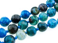 Агат вены дракона бусины 10 мм, натуральные камни, поштучно, синий с бежевым и черный