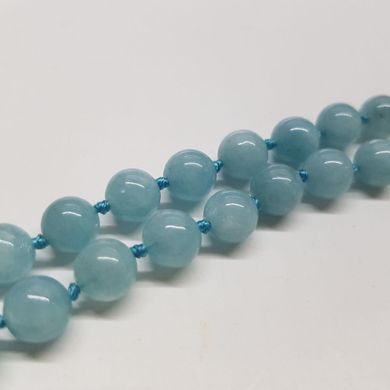Аквамарин бусины 8 мм, ~51 шт / нить, натуральные камни, на нитке, светло-голубые