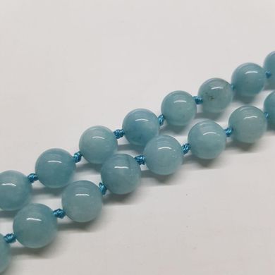 Аквамарин бусины 8 мм, ~51 шт / нить, натуральные камни, на нитке, светло-голубые