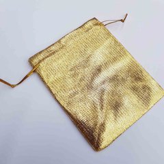 Подарочный мешочек для украшений, из органзы, 9,5*12 см, со шнурком, золото