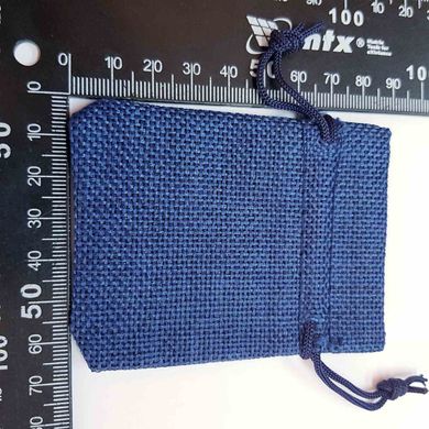 Подарочный мешочек для украшений, из хлопка, 8,5*6,5*0,4 см, синий