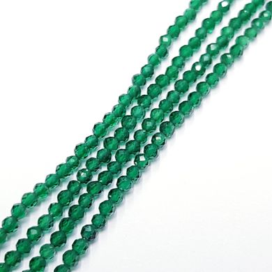Хризопраз имитация бусины 2*1,5 мм, ~182 шт / нить, натуральные камни, на нитке, зеленый