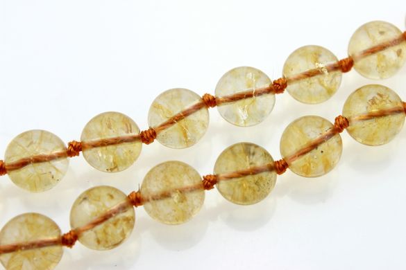 Цитрин бусины 10 мм, натуральные камни, поштучно, светло-оранжевые