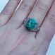 Кольцо с натуральным камнем малахитом, на металлической основе, мельхиор, зеленый