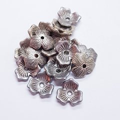 Шляпка-бусина металлическая, из бижутерного сплава, 11*2 мм, серебро