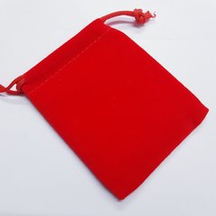 Подарочный мешочек для украшений, из бархата, 8*7*0,3 см, красный