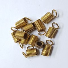 Концевик-пружинка металлический, из бижутерного сплава, 7*5 мм, золото