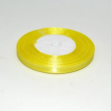 Стрічка атлас 0.5 см, колір яскраво-жовтий