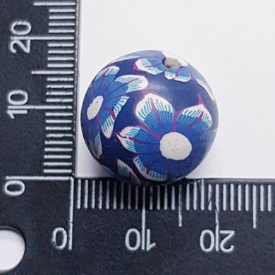 Бусини глина 17-18 мм, поштучно, синій