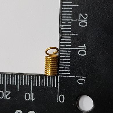 Концевик-пружинка металлический, из бижутерного сплава, 7*5 мм, золото