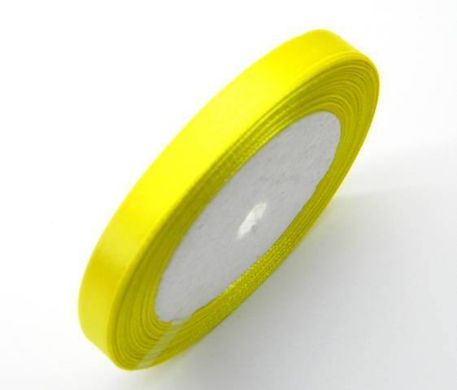 Стрічка атлас 0.5 см, колір яскраво-жовтий