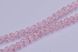Хрусталь бусины 4 мм, ~117 шт / нить, на нитке, светло-розовый, крупно граненый, прозрачный.