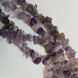 Аметист натуральный бусины ширина 5-12 мм, длина нитки 45 см, крошка, натуральные камни, фиолетовый с серым и белым