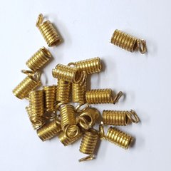 Концевик-пружинка металлический, из бижутерного сплава, 7*4 мм, золото