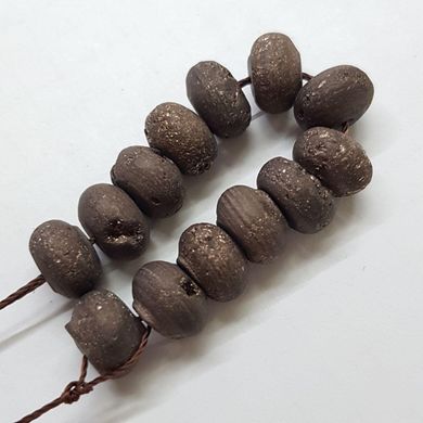 Кварц бусины друзы 9*6 мм, шлифованные, натуральные камни, поштучно, коричневый