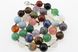 Нитка разных камней, 12 мм, ~33 шт / нить, натуральные камни, бусины, на нитке, разноцветные
