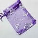 Подарочный мешочек для украшений, из органзы, 11,5*8,5*0,1 см, с атласными лентами, с бабочками, фиолетовый