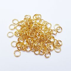 Кольцо для соединения, одинарное, 4*1 мм, из бижутерного сплава, фурнитура, яркое золото