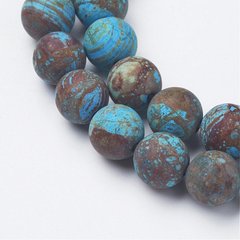 Хризоколла бусины 8 мм, натуральные камни, поштучно, черный с синим