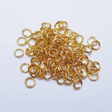 Кольцо для соединения, одинарное, 4*1 мм, из бижутерного сплава, фурнитура, яркое золото