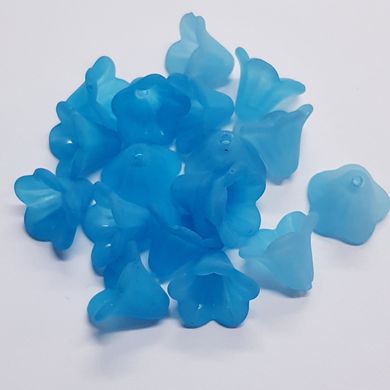 Бусина пластиковая, 11*14*14 мм, из пластмассы, голубой