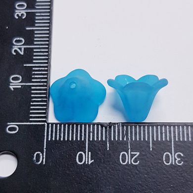 Бусина пластиковая, 11*14*14 мм, из пластмассы, голубой