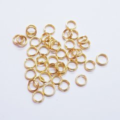 Кольцо для соединения, двойное, 5*2 мм, из бижутерного сплава, фурнитура, золото
