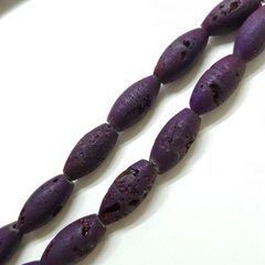Кварц бусины друзы 15*8 мм, шлифованные, натуральные камни, поштучно, фиолетовые