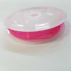 Силіконова нитка, 1 мм, рожева, 5 метрів в котушці