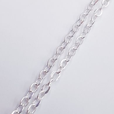 Ланцюг залізний Роло, розмір ланки 3.5 * 2.5 мм, металевий, бижутерний, декоративний, на метраж, колір срібло