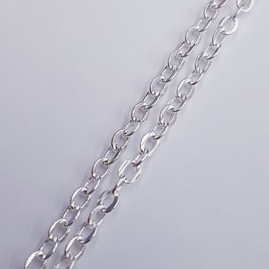 Ланцюг залізний Роло, розмір ланки 3.5 * 2.5 мм, металевий, бижутерний, декоративний, на метраж, колір срібло