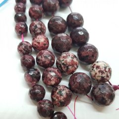 Родонит прессованный бусины 10 мм, натуральные камни, поштучно, бордовый с белым