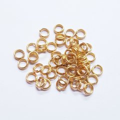 Кольцо для соединения, двойное, 4*2 мм, из бижутерного сплава, фурнитура, золото
