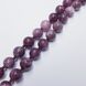Лепидолит бусины 8 мм, ~49 шт / нить, натуральные камни, на нитке, фиолетово-бежевый